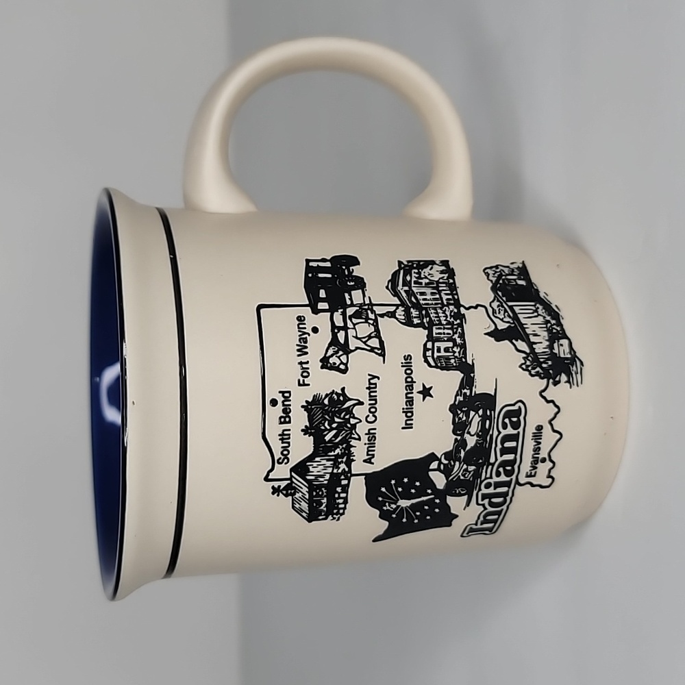 Indiana Mug White with Black and Blue Interior